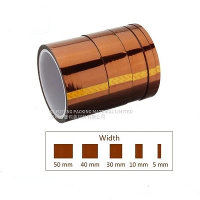 ส่วนประกอบอิเล็กทรอนิกส์สีเหลืองอำพัน 0.03 มม. เทป Kapton Polyimide, แรงดันไฟฟ้าฉนวนเทป Kapton