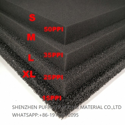วัสดุกรองโฟมโพลียูรีเทน Reticulated Water Aquarium ฟองน้ำกรอง 10-60PPI
